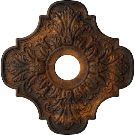 Ekena Millwork Peralta Ceiling Medallion (Fits Canopies up to 4 5/8"), Hnd-Painted Rust, 17 3/4"OD x 3 1/8"ID x 1"P CM17PERUS